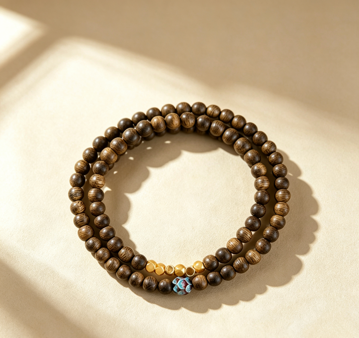 ZORZU Handmade Double Wrap Wood Bead Bracelet, new-chinese style  Jewelry
