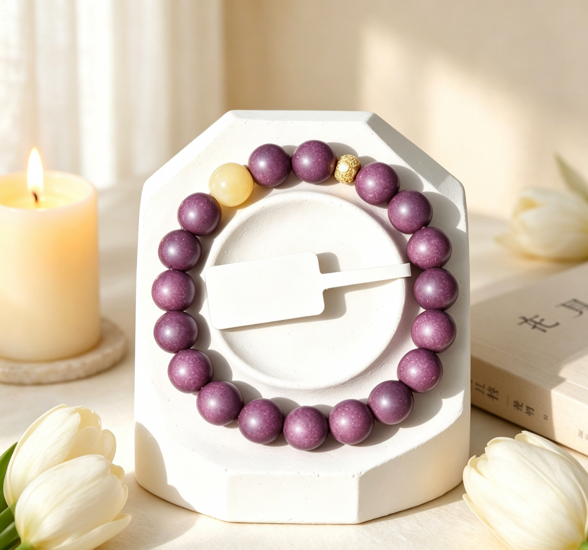 ZORZU Handmade Purple Healing Aroma Bracelet, New‑Chinese style Jewelry