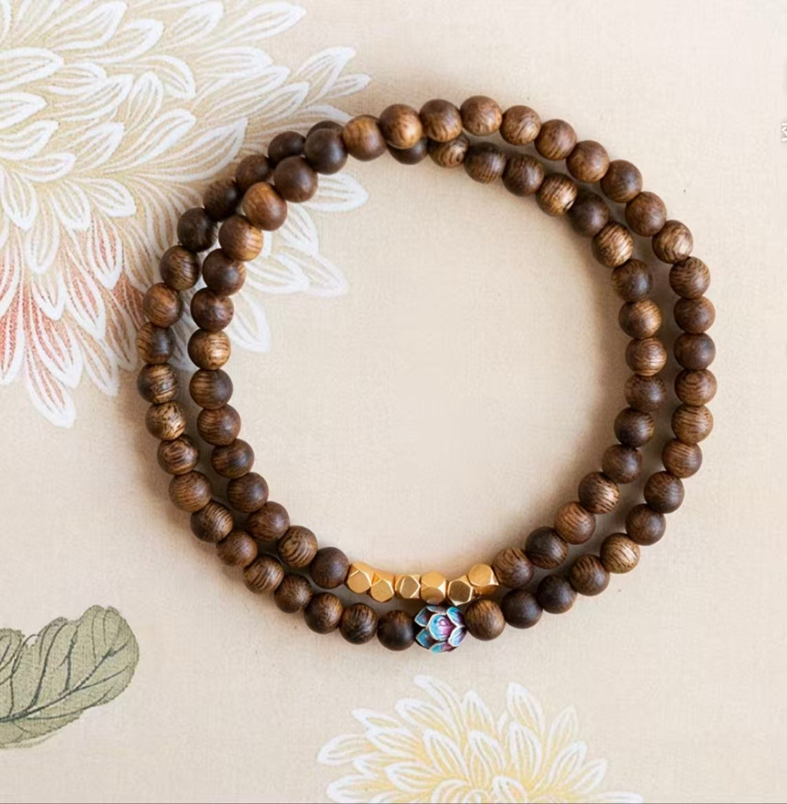 ZORZU Handmade Double Wrap Wood Bead Bracelet, Zen Daily Wear